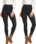 Opuntia Fleece Lined High Waisted Leggings 2 Pack - Warm Winter Tights