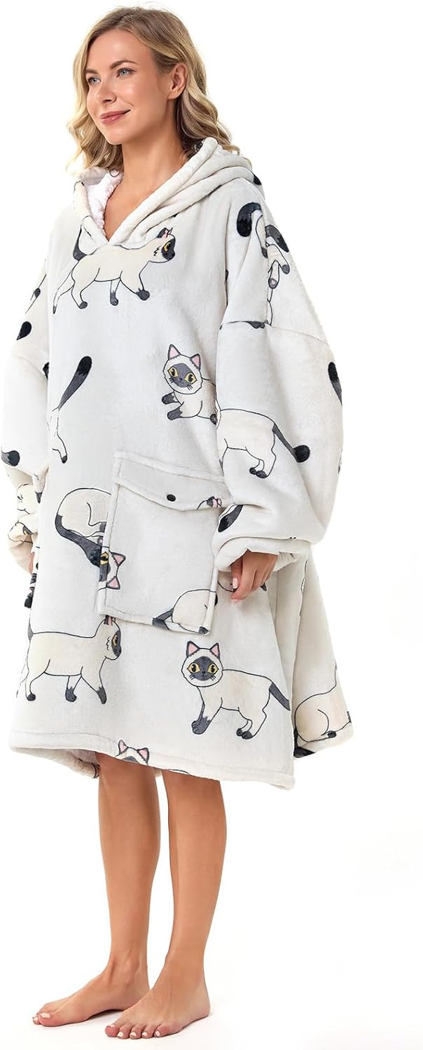 Oversized Wearable Blanket Hoodie for Women and Teen Girls