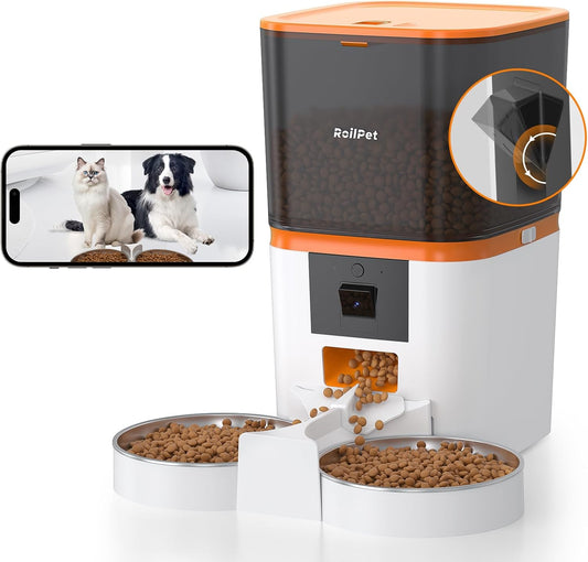 Roilpet Smart 2-Cat Feeder: WiFi Camera & Night Vision