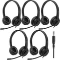 Headsets with Microphone 5 Pack Bulk Wired Headphones - Noise