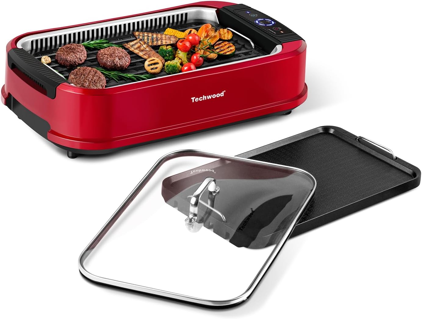 Techwood Smokeless Grill 1500W Indoor BBQ Grill for All Year Use