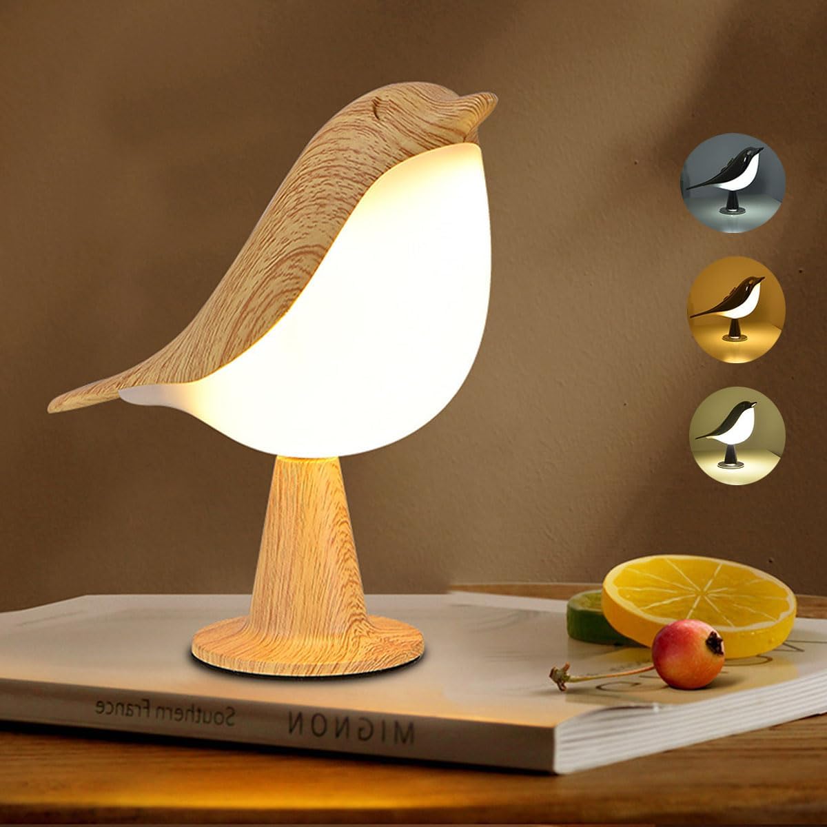 Rechargeable Bird Touch Lamp: Dimmable LED Ambiance