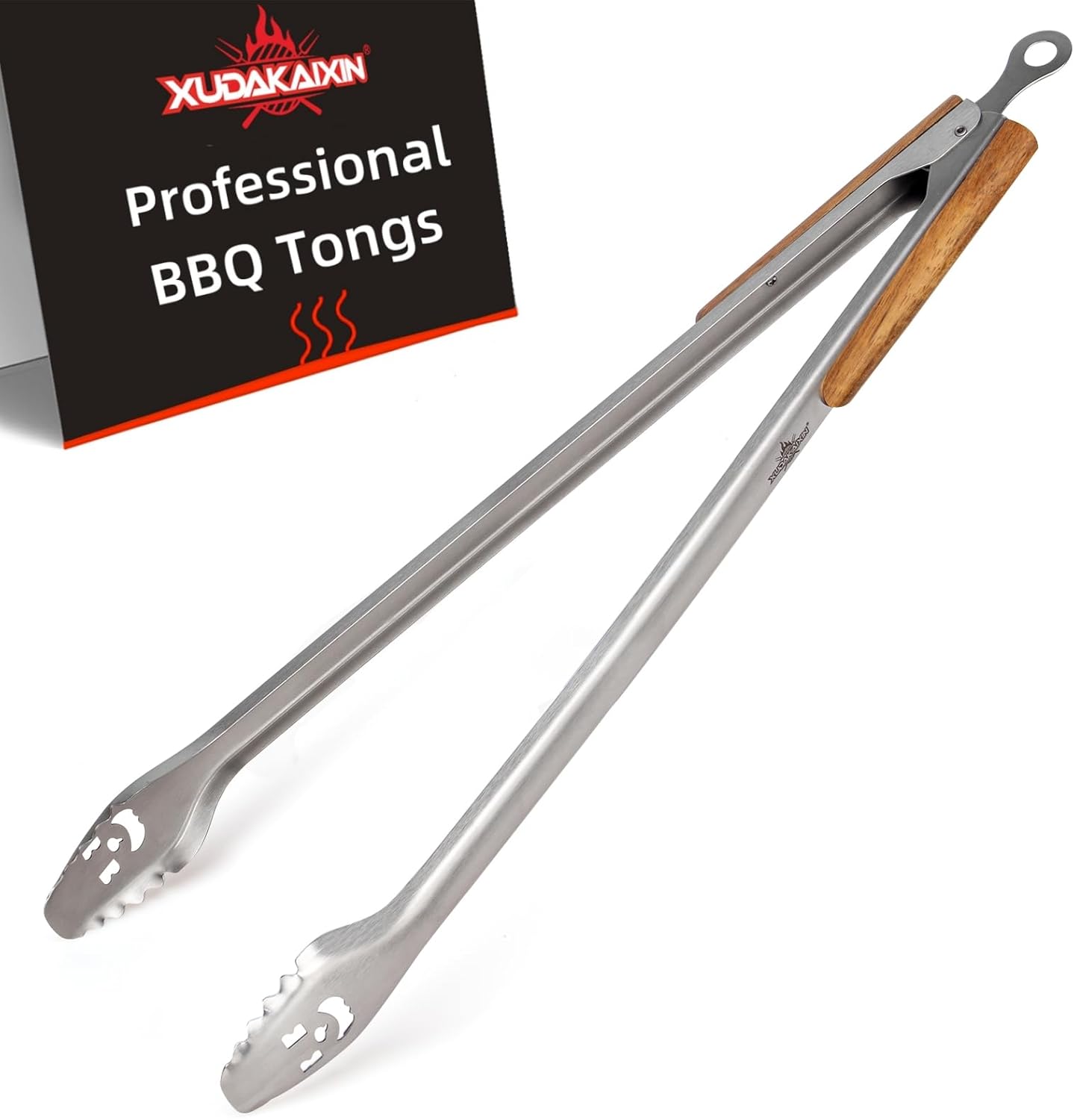 32-inch Fire Pit Tongs for Safe Wood Handling and BBQ