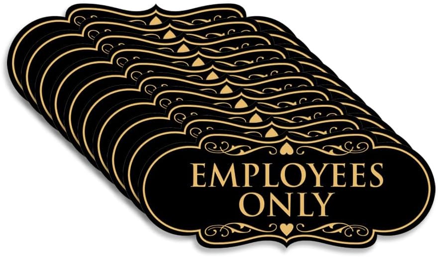 Designer Employees ONLY Sign for Office Safety - 10 Pack