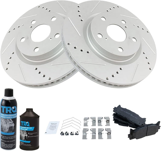 TRQ Front Brake Pad & Rotor Kit for Lexus ES300h & Toyota Avalon