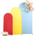 Arch Backdrop Cover Red Yellow Blue Set of 3 - Colorful Spandex Arch
