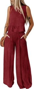 Dokotoo Pants Sets Women 2 Piece Outfits Sleeveless