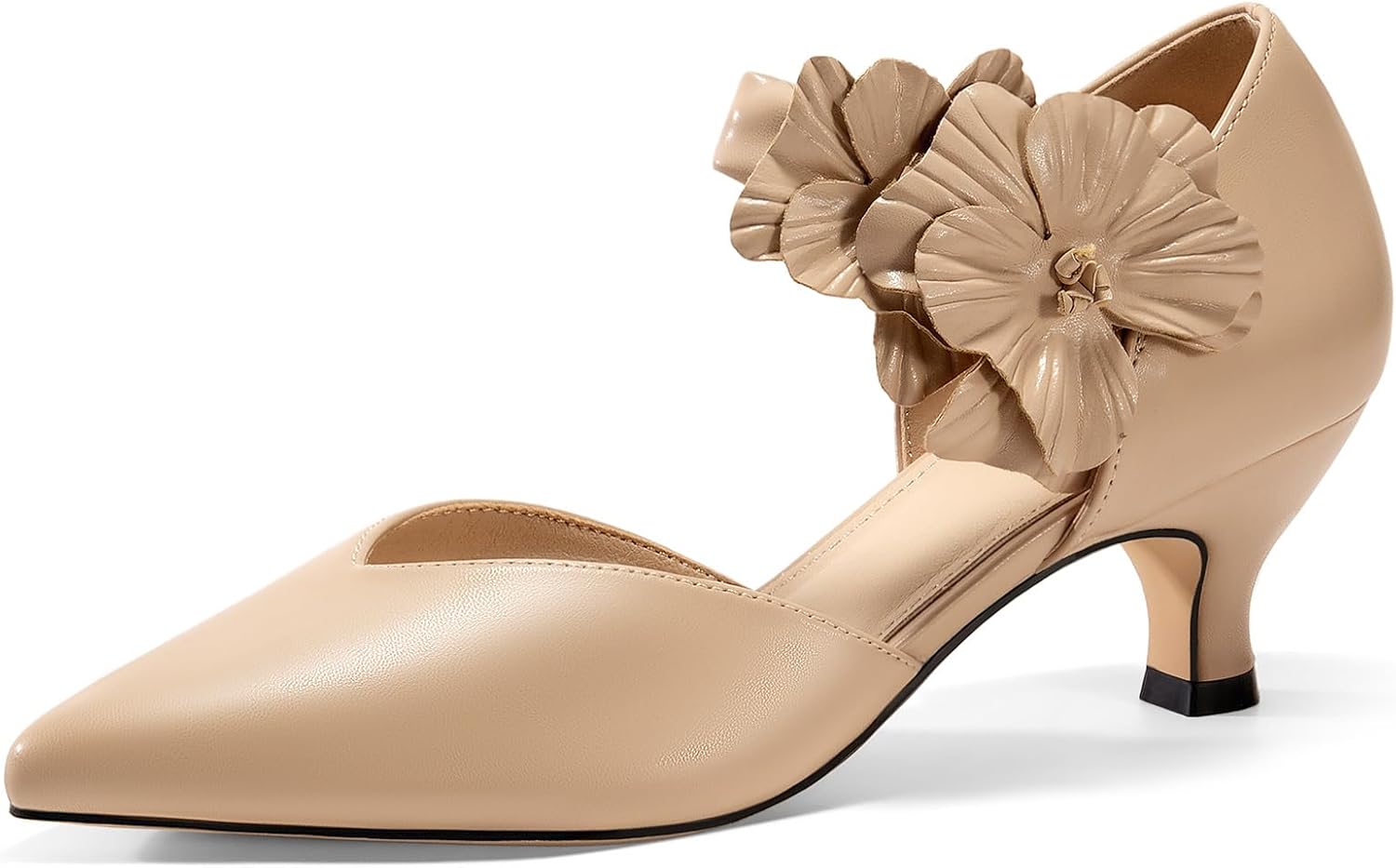 Coutgo Womens Low Kitten Heels Dressy Shoes for Any Occasion
