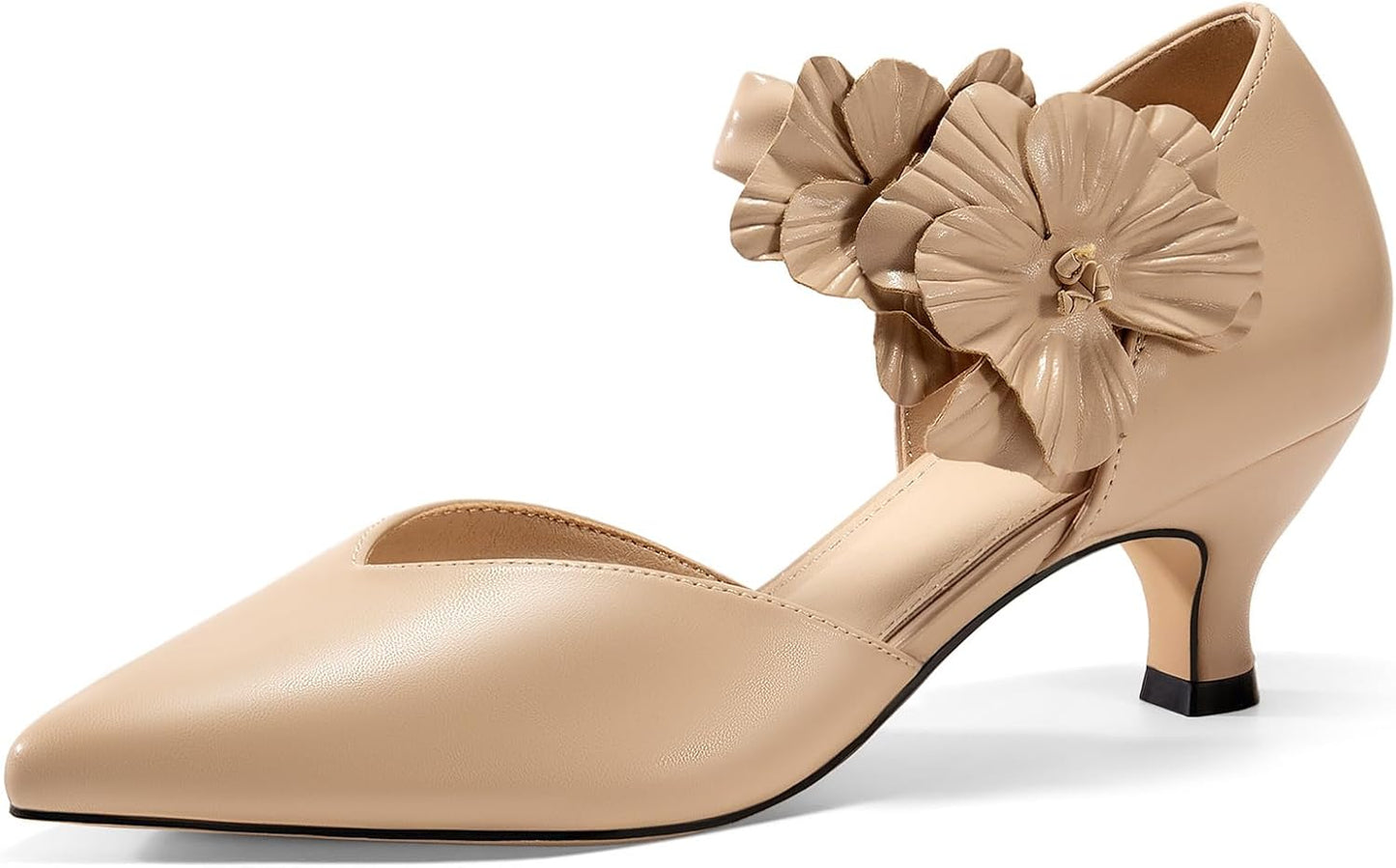 Coutgo Womens Low Kitten Heels Dressy Shoes for Any Occasion