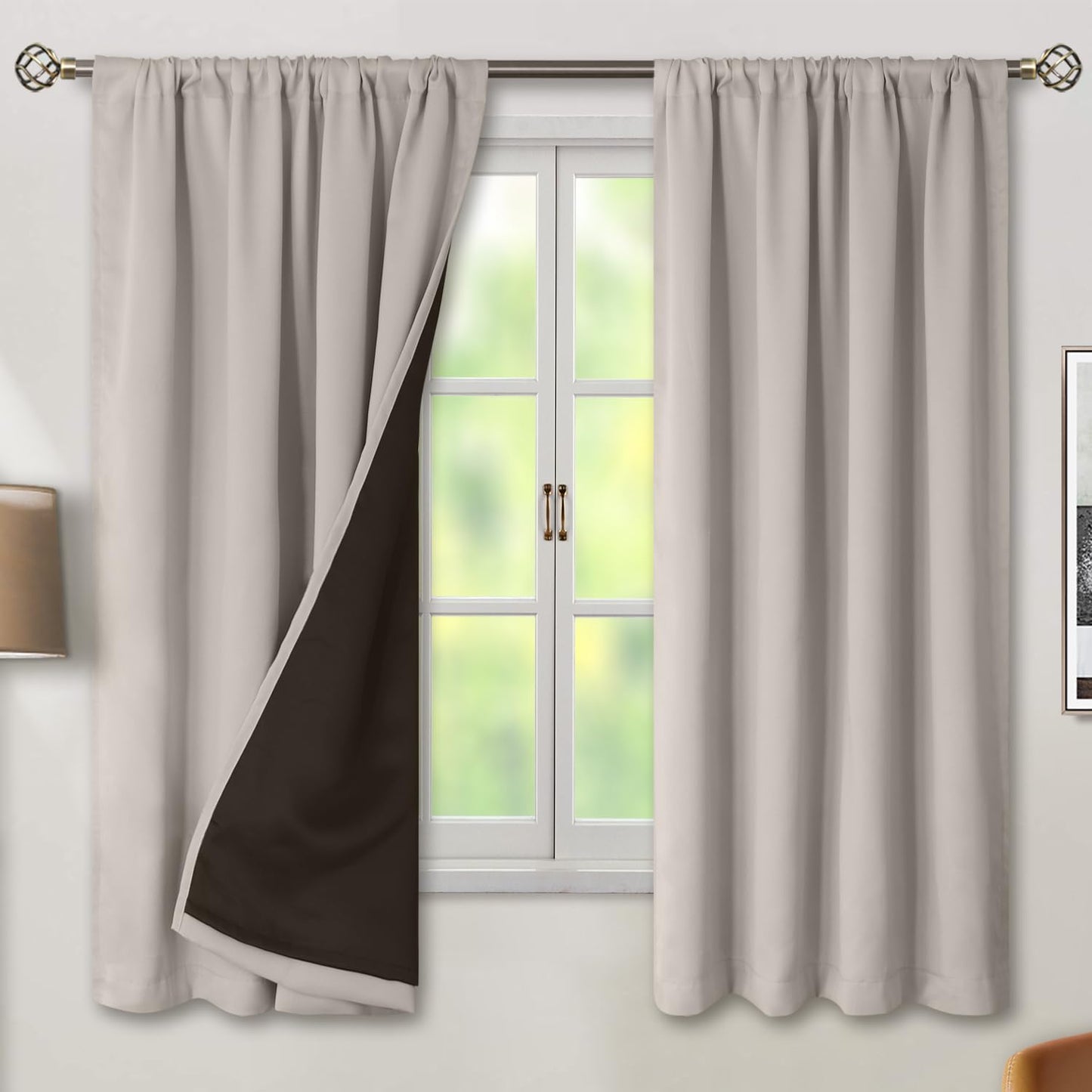 BGment Full Blackout Curtains for Bedroom - 63 Inch Length Set