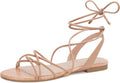 PARTY Women's Strappy Sandals Gladiator Lace Up Flats - Lightweight
