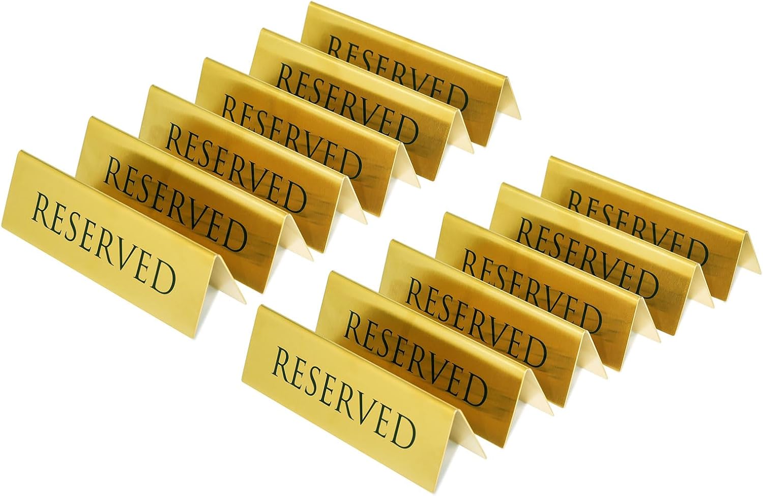 Elegant Gold Metal Table Top Reserved Sign for Events and Weddings