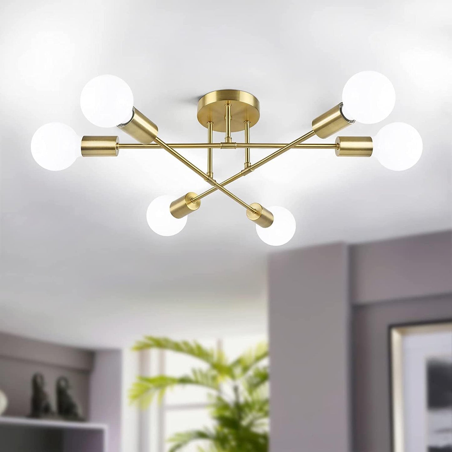 Modern Sputnik Chandelier 6-Light Fixture for Stylish Homes
