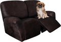 Leather Look Loveseat Recliner Covers 6-Piece Slipcover - Stay in