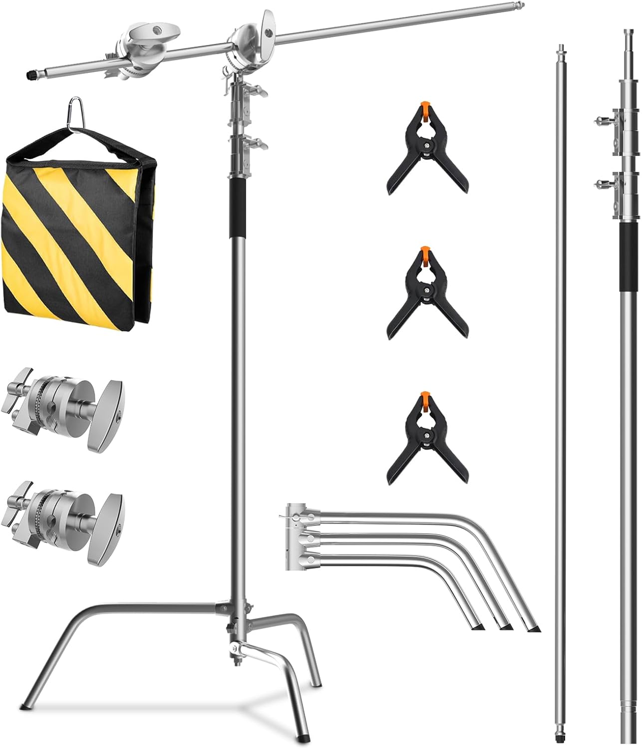 Heavy Duty Photography Light Stand with Boom Arm for Studios