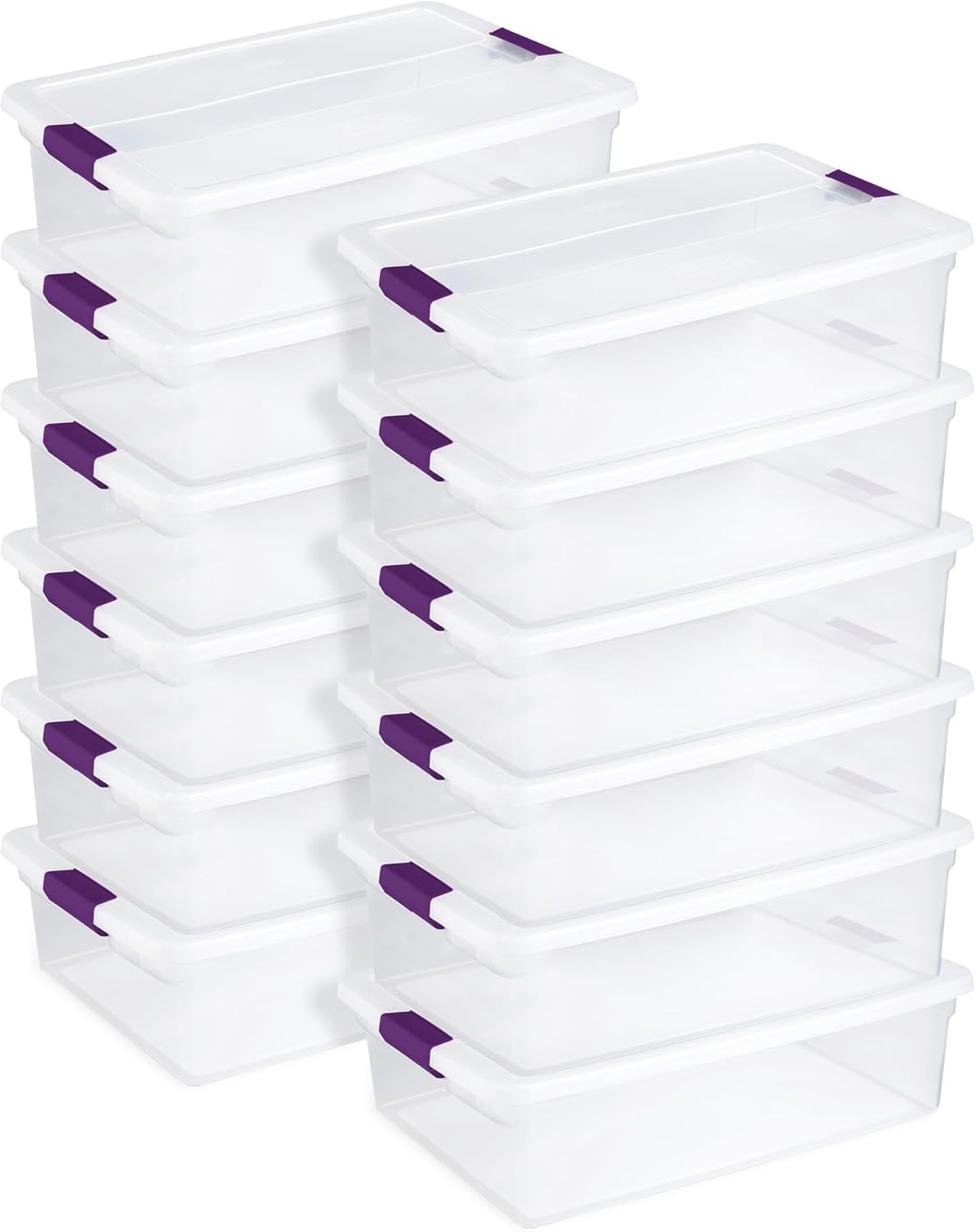 Sterilite 12-Pack 32 Quart ClearView Latch Box for Home Storage