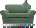 Turquoize 3 Piece Sofa Covers for 2 Cushion Couch Slipcover - Soft