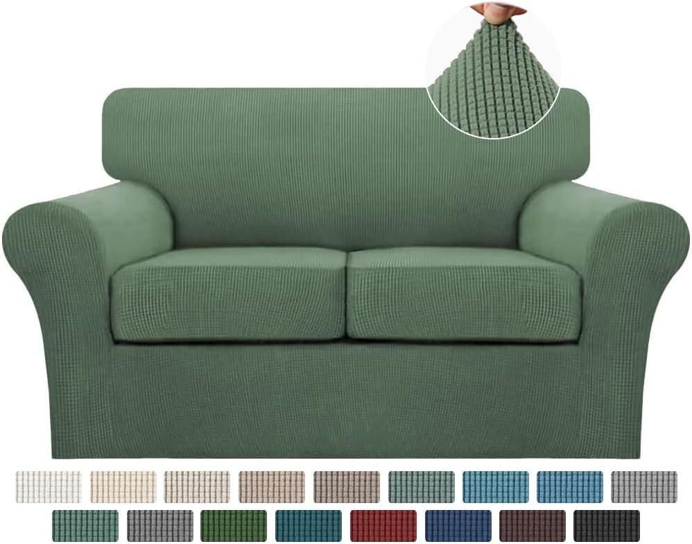 Turquoize 3 Piece Sofa Covers for 2 Cushion Couch Slipcover