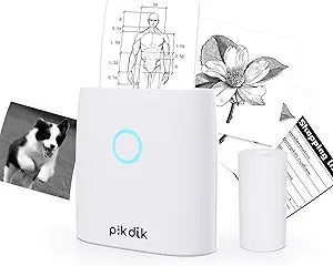 PikDik Mini Pocket Thermal Printer - Portable Bluetooth Inkless
