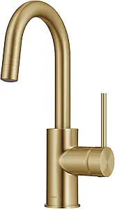 KRAUS Oletto Single Handle Kitchen Bar Faucet in Brushed Brass