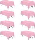 Pink Tablecloths for 6 ft Rectangle Tables 60 x 102 in - 8 Pack