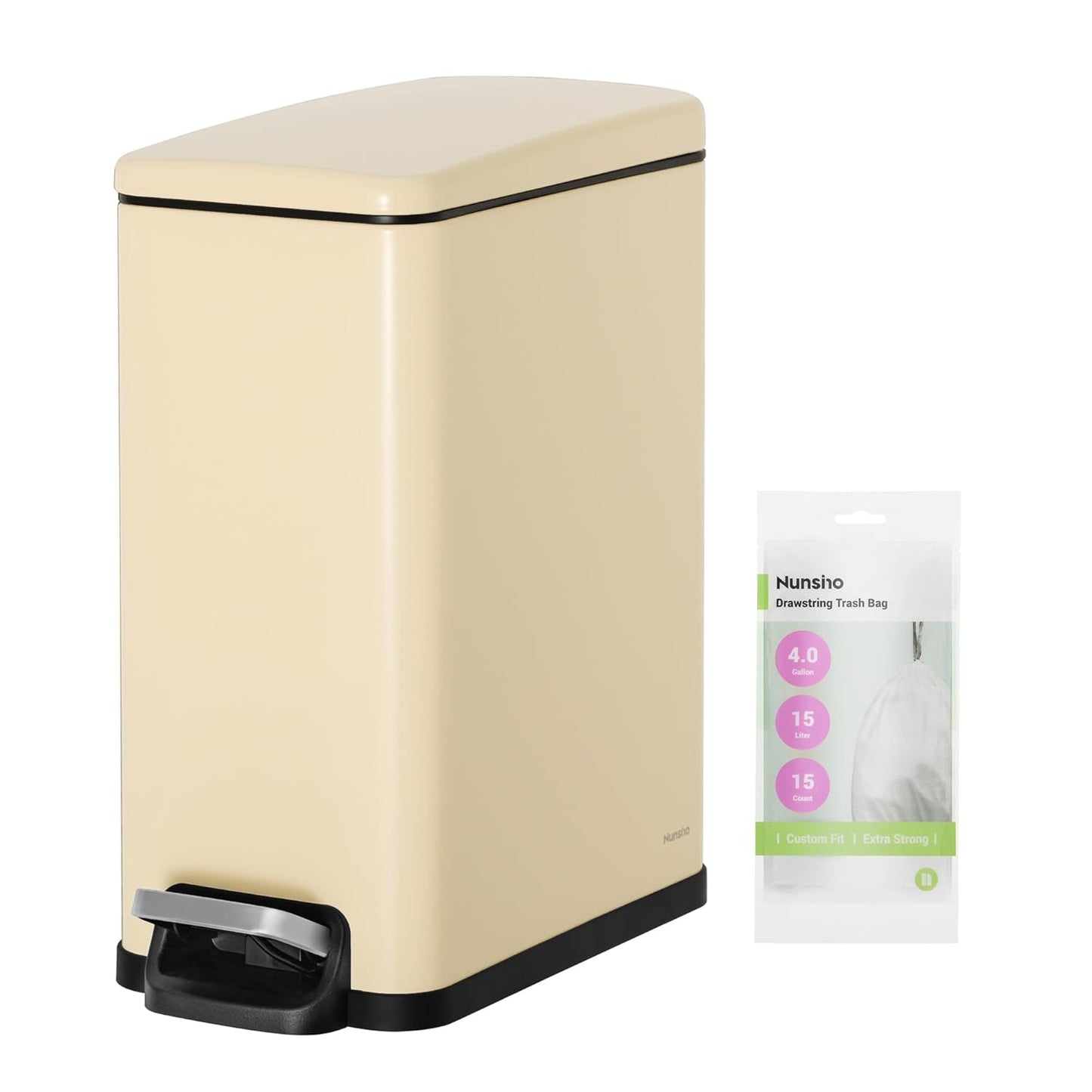 Compact 2.6 Gallon Stainless Steel Trash Can for Small Spaces