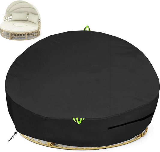 Outdoor Daybed Cover Waterproof for Round Patio Sofa Protection