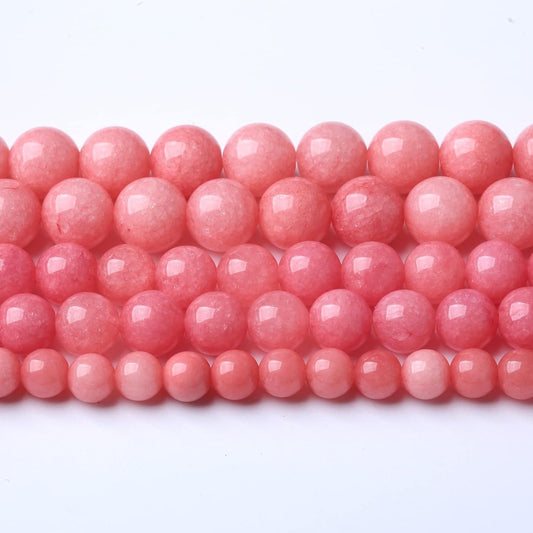 Natural Pink Chalcedony Beads Set - DIY Jewelry Making