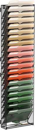 21-Tier Wall File Organizer Mesh Mail Holder - Space-Saving Office