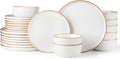 Ceramic Dinnerware Set for 8 - 24-Piece Stoneware Dinner & Bowl Set
