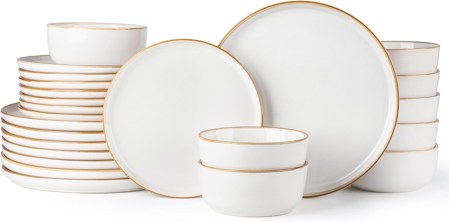GBHOME Ceramic Dinnerware Set for 8, 24 Pieces Stoneware