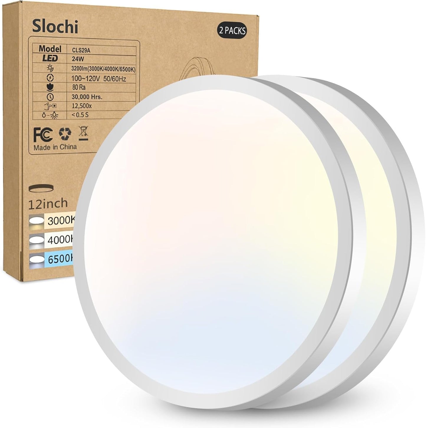 2PACK LED Flush Mount Ceiling Light Fixture for Modern Homes