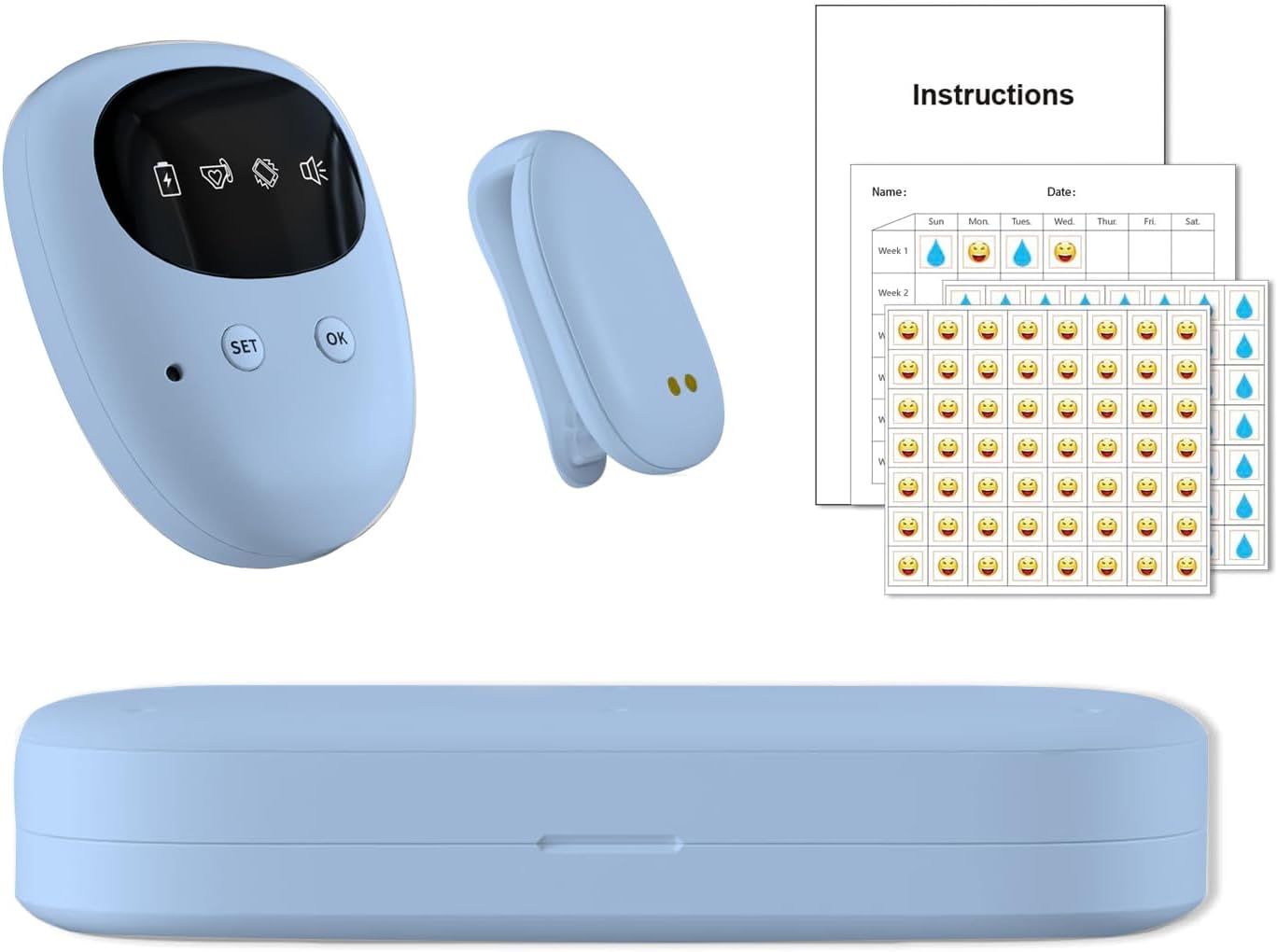 Wireless Bedwetting Alarm for Boys and Girls - USB Rechargeable