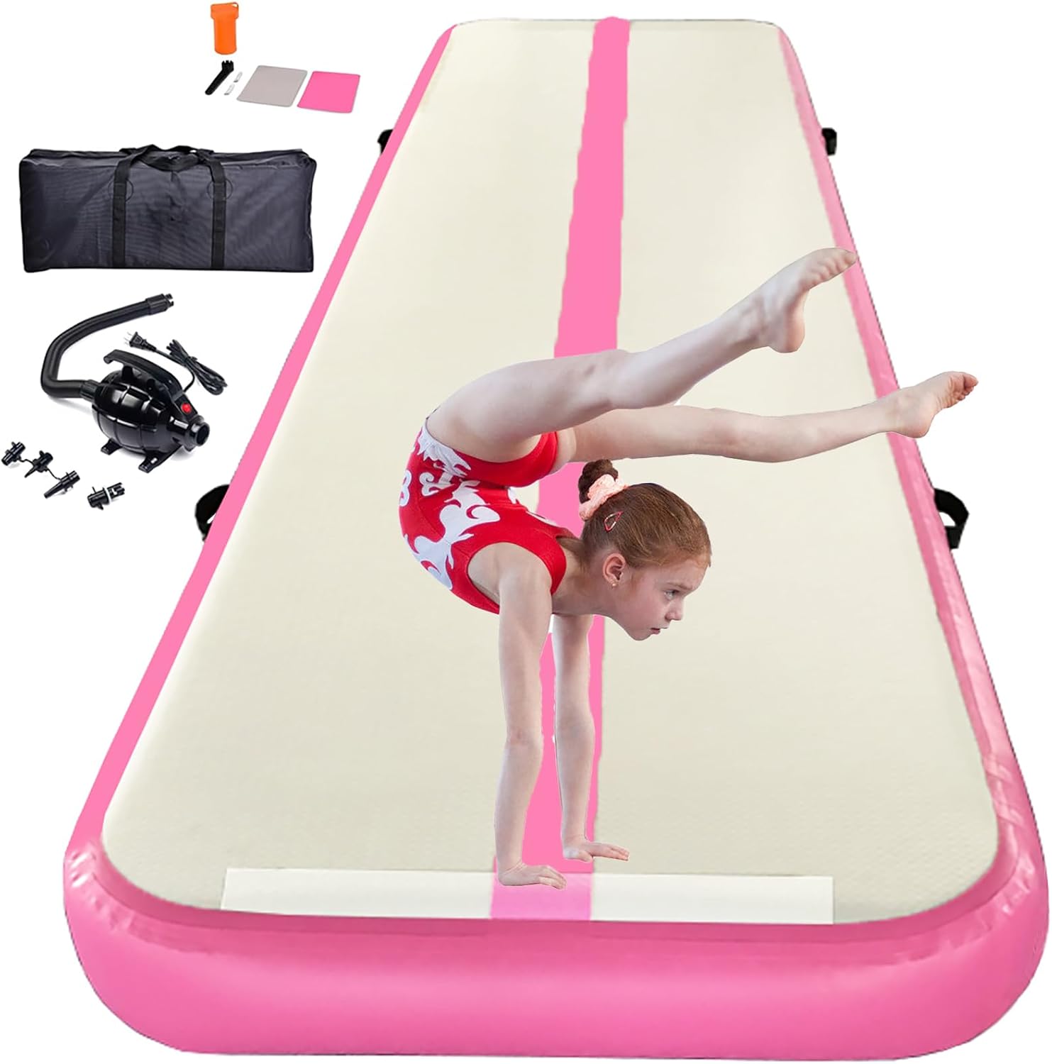 DOBESTS Inflatable Gymnastic Mat - 4/8 Inch Thick Air Track for Ultimate Tumbling