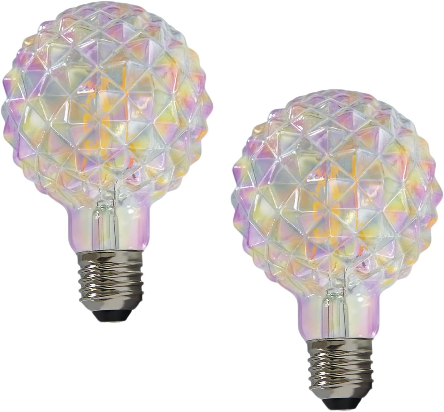 Vintage LED Edison Bulbs 2 Pack G30 G95 Dimmable Pineapple Design