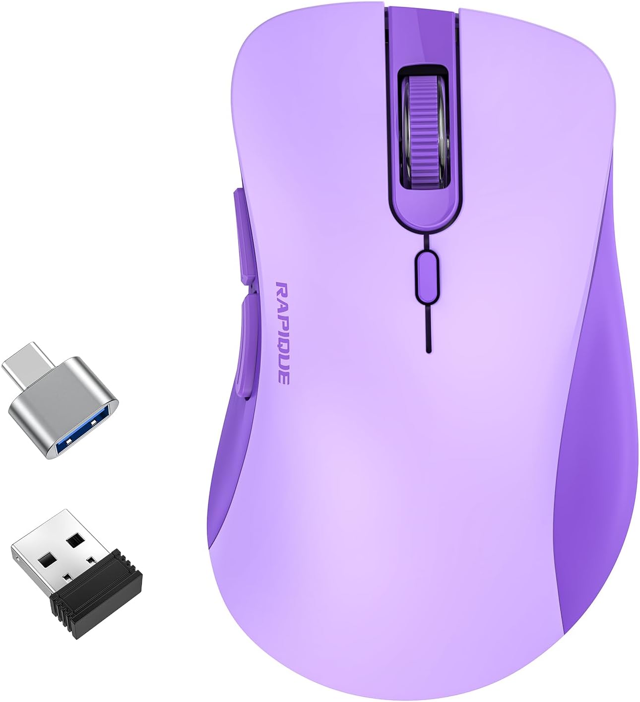 RAPIQUE Silent Wireless Mouse - Ergonomic & Low Power for Laptop, PC - 3 DPI Levels
