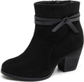 Wide Width Women's Ankle Boots - Chunky Heel Side Zipper