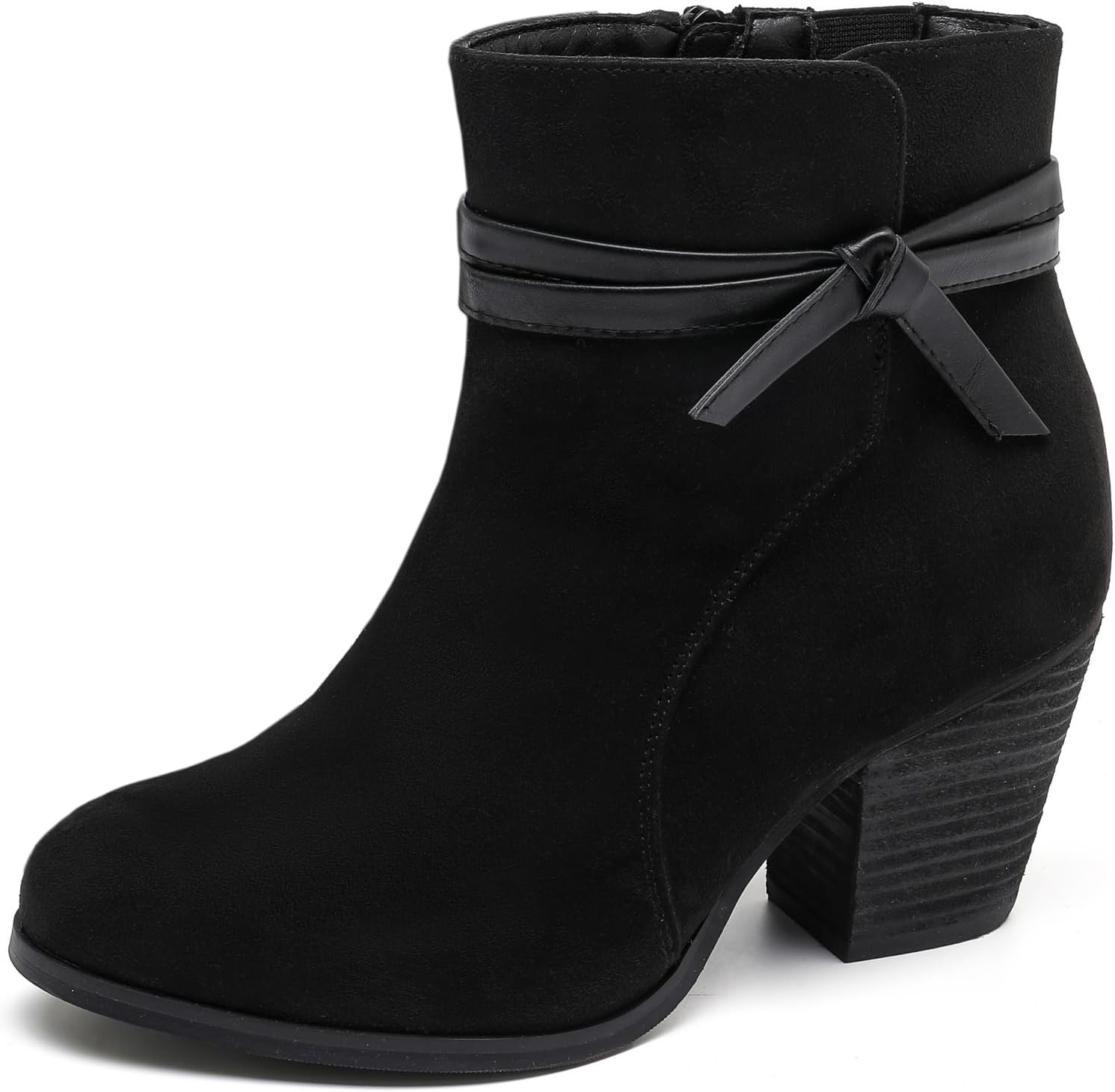 Luoika Women's Wide Width Ankle Boots with Chunky Heel Style