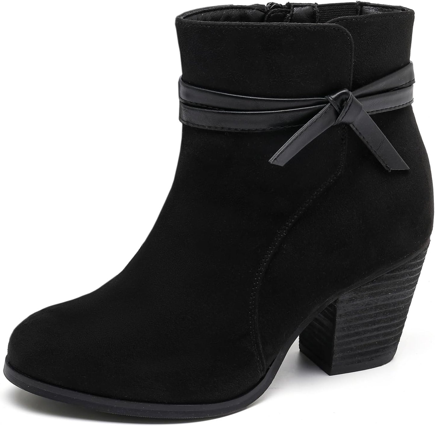 Luoika Women's Wide Width Ankle Boots with Chunky Heel Style