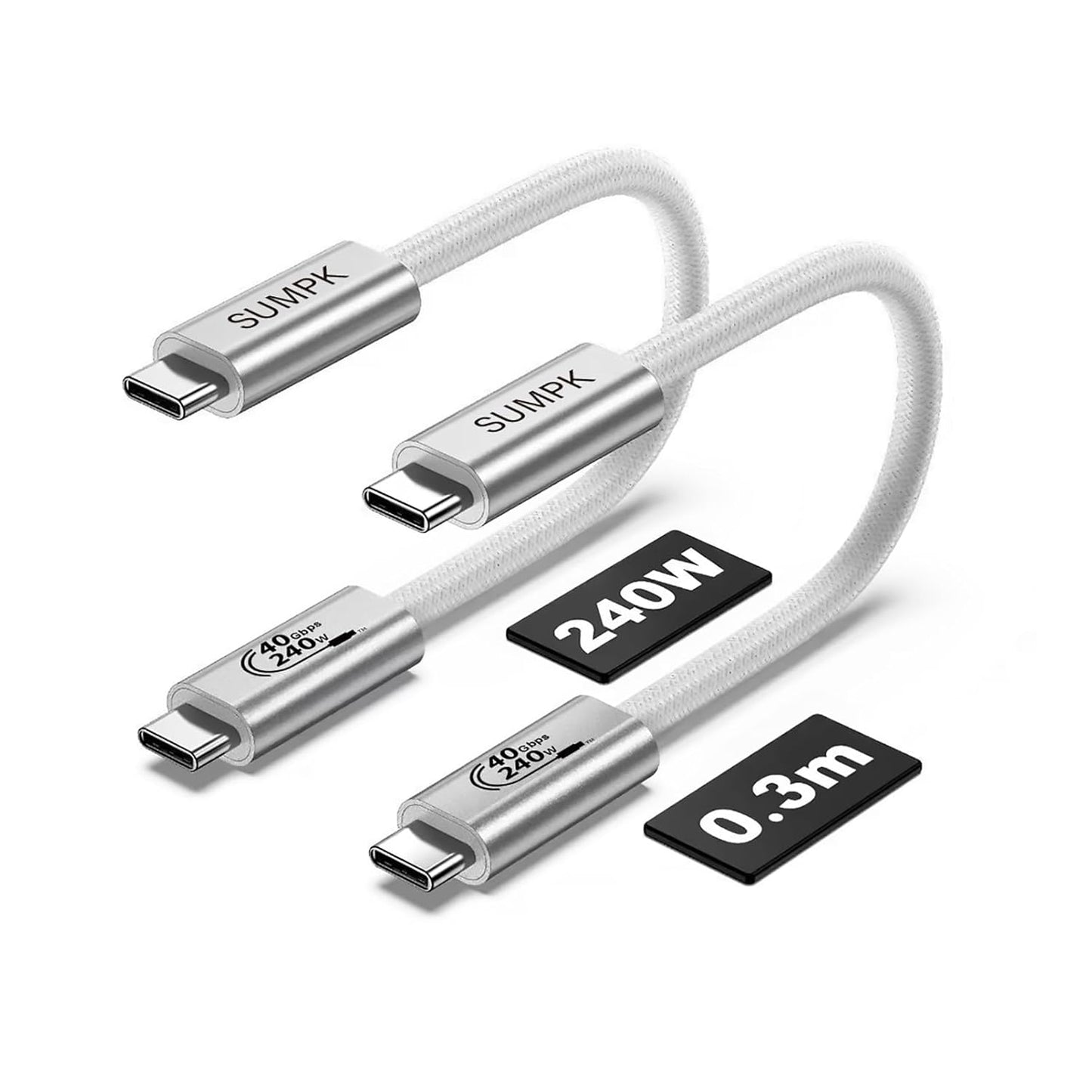 Fast Charge & 8K Video: 1ft USB4 Cables 2 Packs by SUMPK