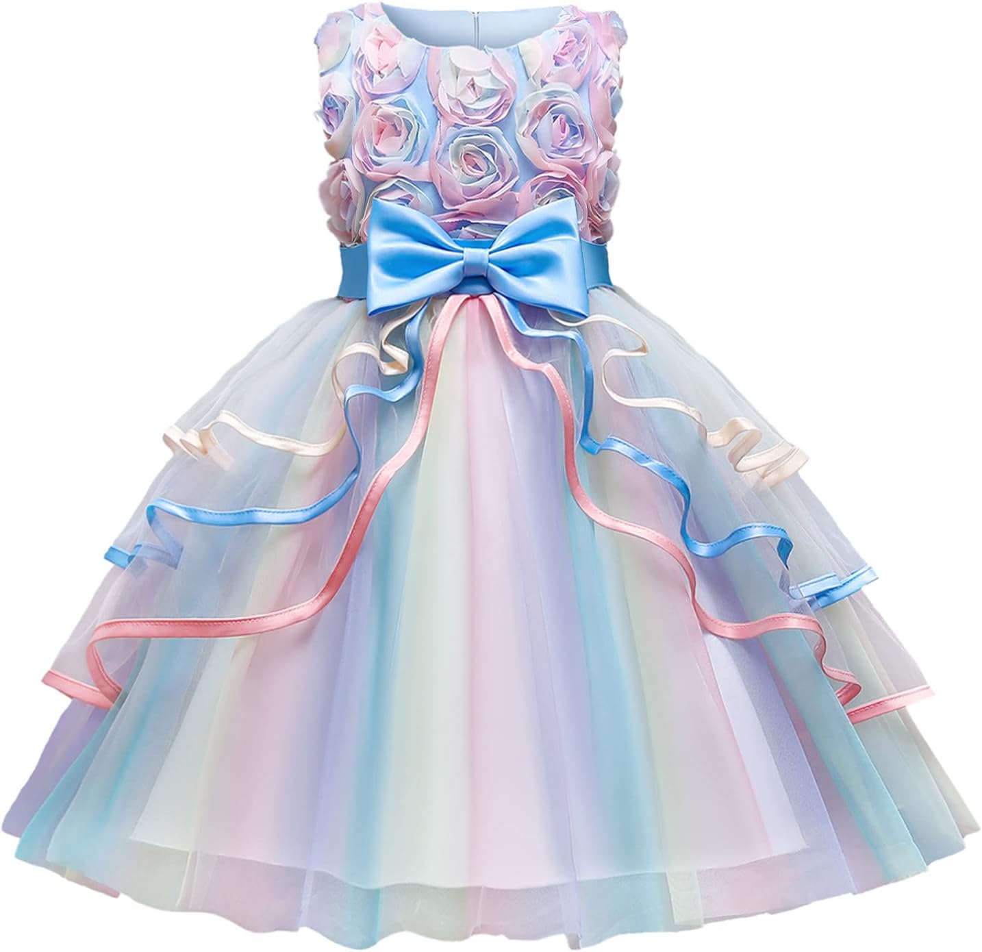 NNJXD Flower Girl Dress for Kids with Ruffles and Lace Elegance