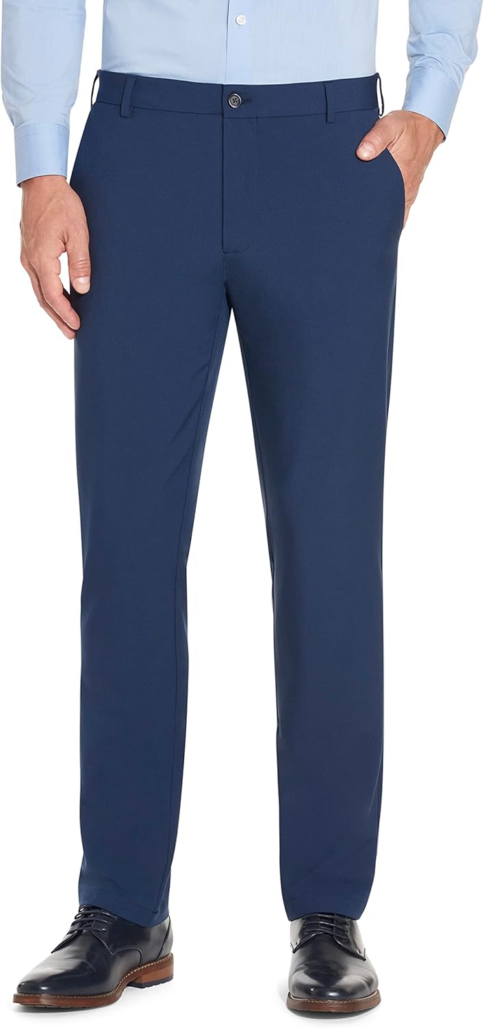 Van Heusen Men's Slim Fit Flex Flat Front Pant for Comfort