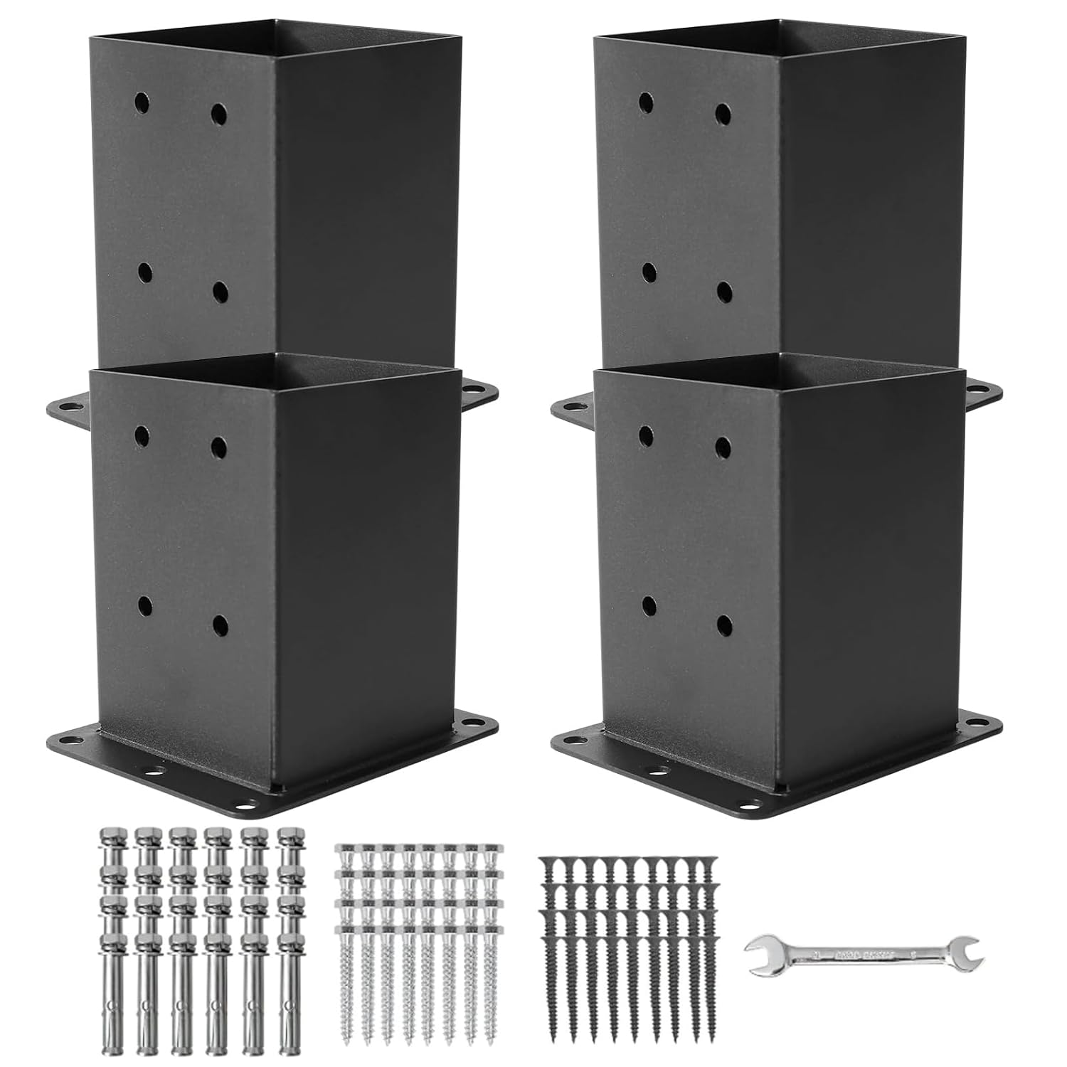 44 Post Base Brackets for Decks and Outdoor Structures - 4 Pcs