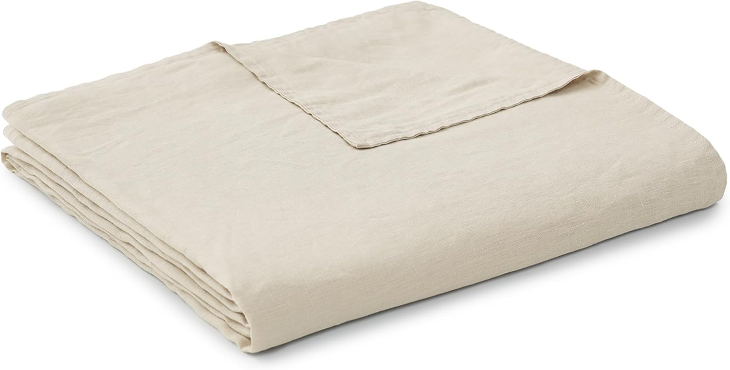 YnM Organic French Linen Duvet Cover for Weighted Blankets