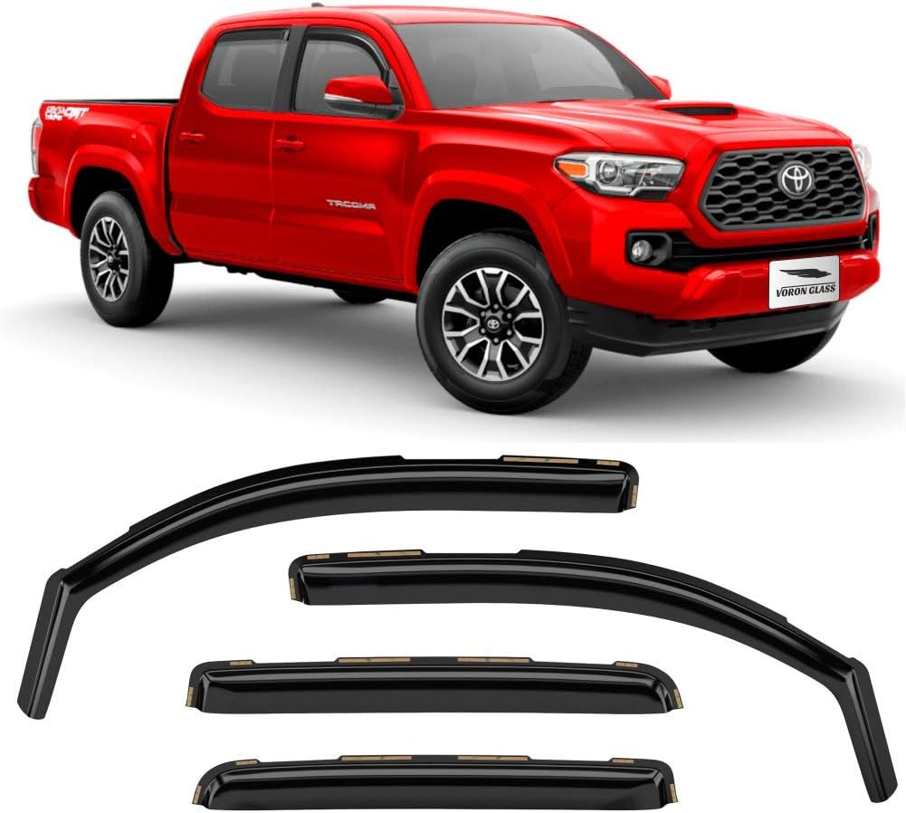 Voron Glass Extra Durable Rain Guards for Toyota Tacoma 2016-2023
