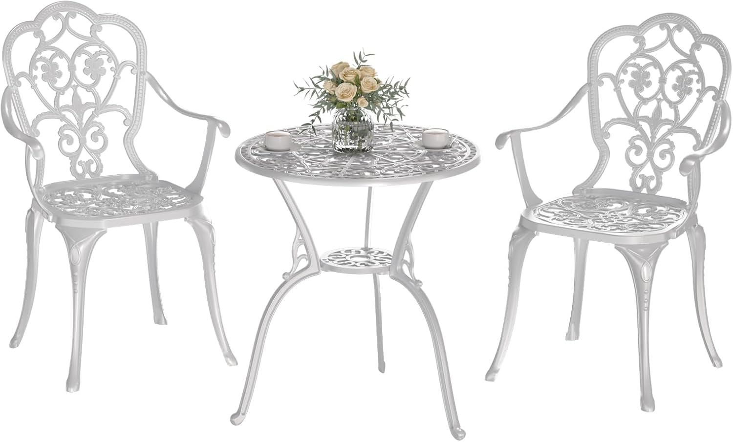 Patio Bistro Set of 2, Durable Cast Aluminum Outdoor Furniture