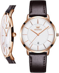 OLEVS Women Ultra Thin 6.5mm Minimalist Dress Watch - Slim Leather