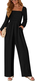 Jumpsuits for Women One Piece Long Sleeve Wide Leg Romper - Versatile