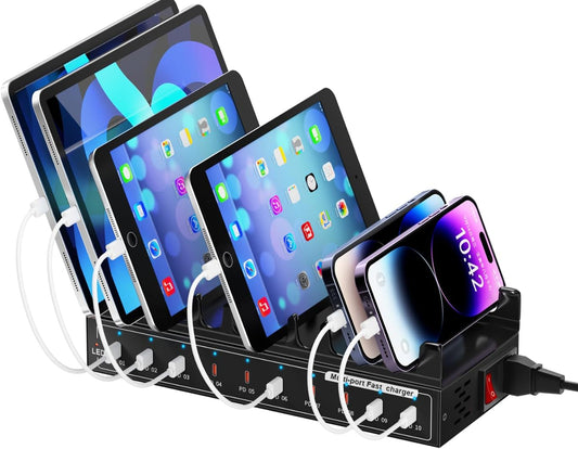 200W Fast USB Charging Station - Smart Protection for All Your Devices