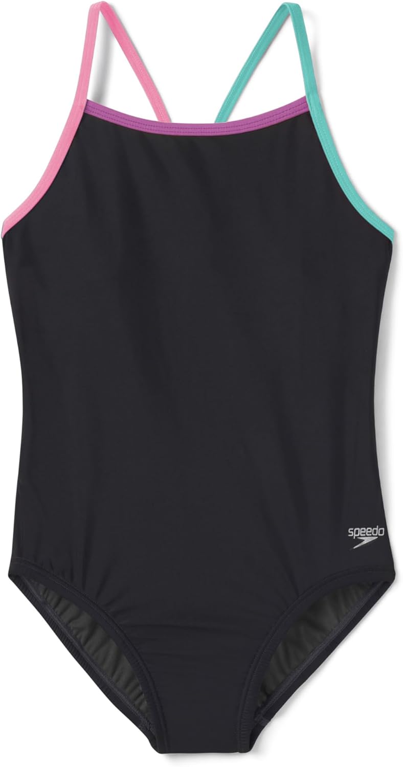Speedo Girl's One Piece Swimsuit with Thin Straps for Comfort